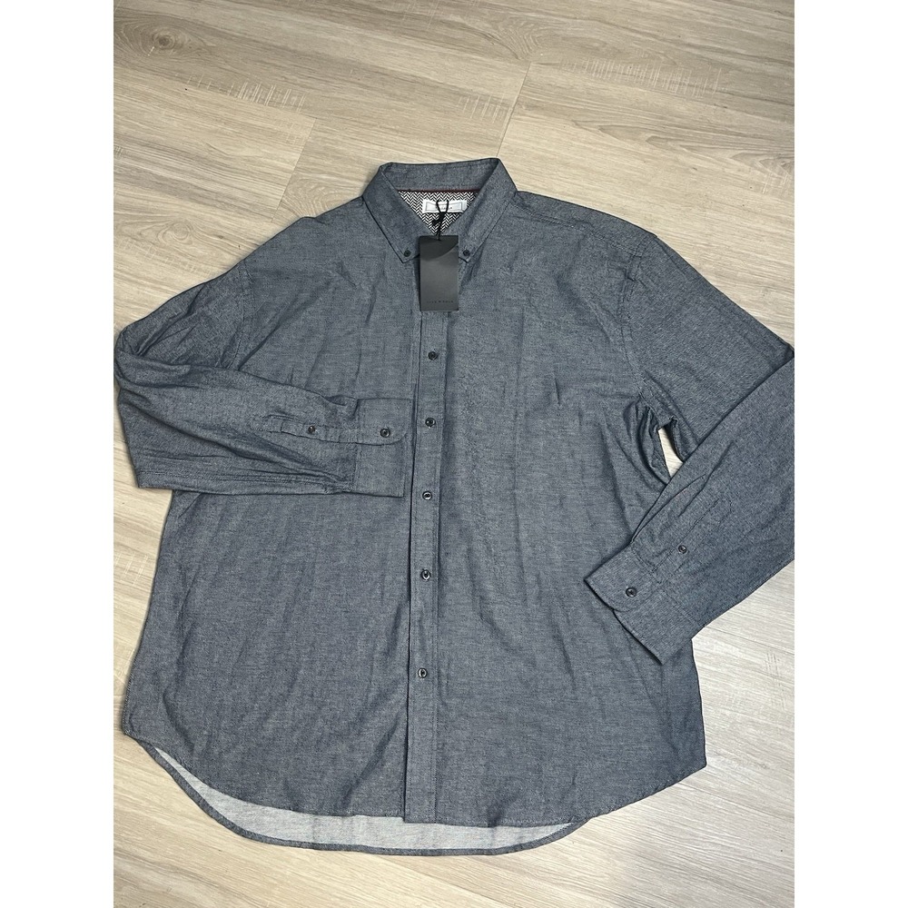 FIVE FOUR Howley 2XL Men's Long Sleeve Shirt Oxford Navy Shirt Tailored Fit